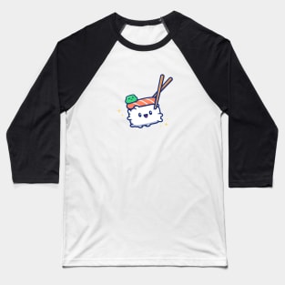 Cute Sushi With Chopstick Cartoon Vector Icon Illustration Baseball T-Shirt